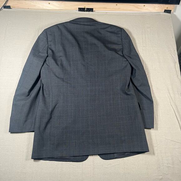 Ermenegildo Zegna Wool Blazer Men's 42R Gray Blue Checkered Super 100’s - Picture 2 of 12